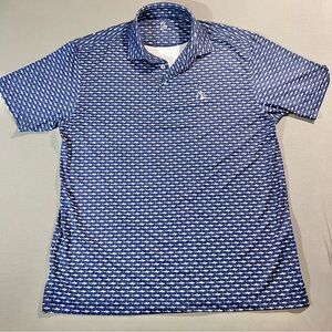 Rhoback Navy and White Patterned Polo